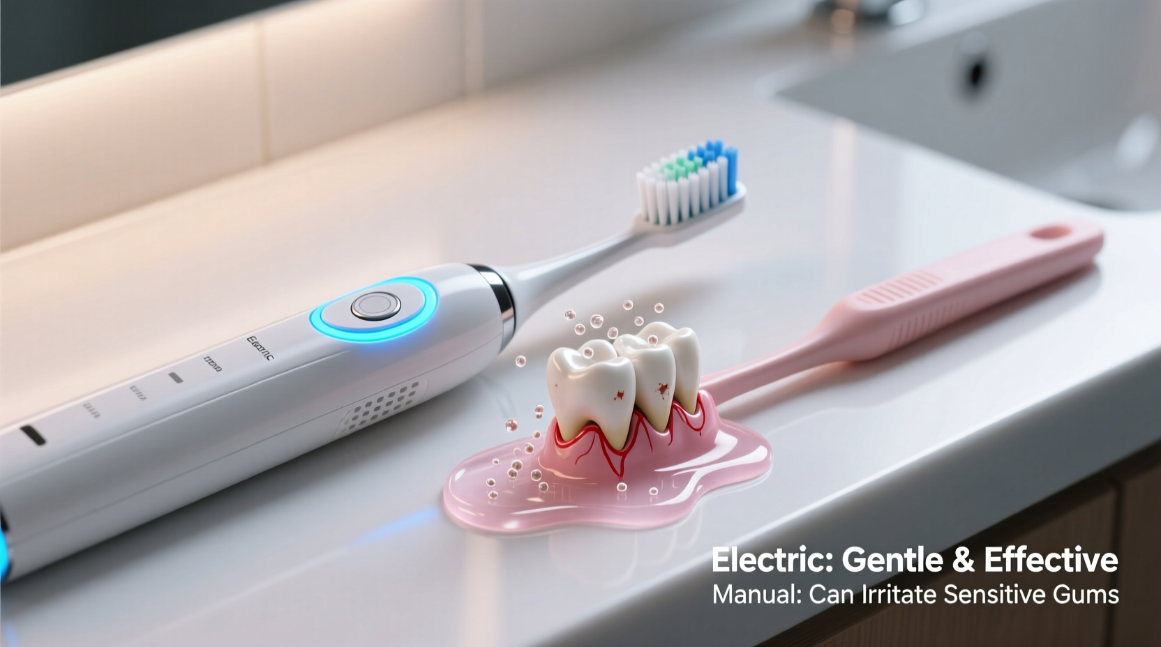 electric toothbrush vs manual for sensitive gums which cleans better gently
