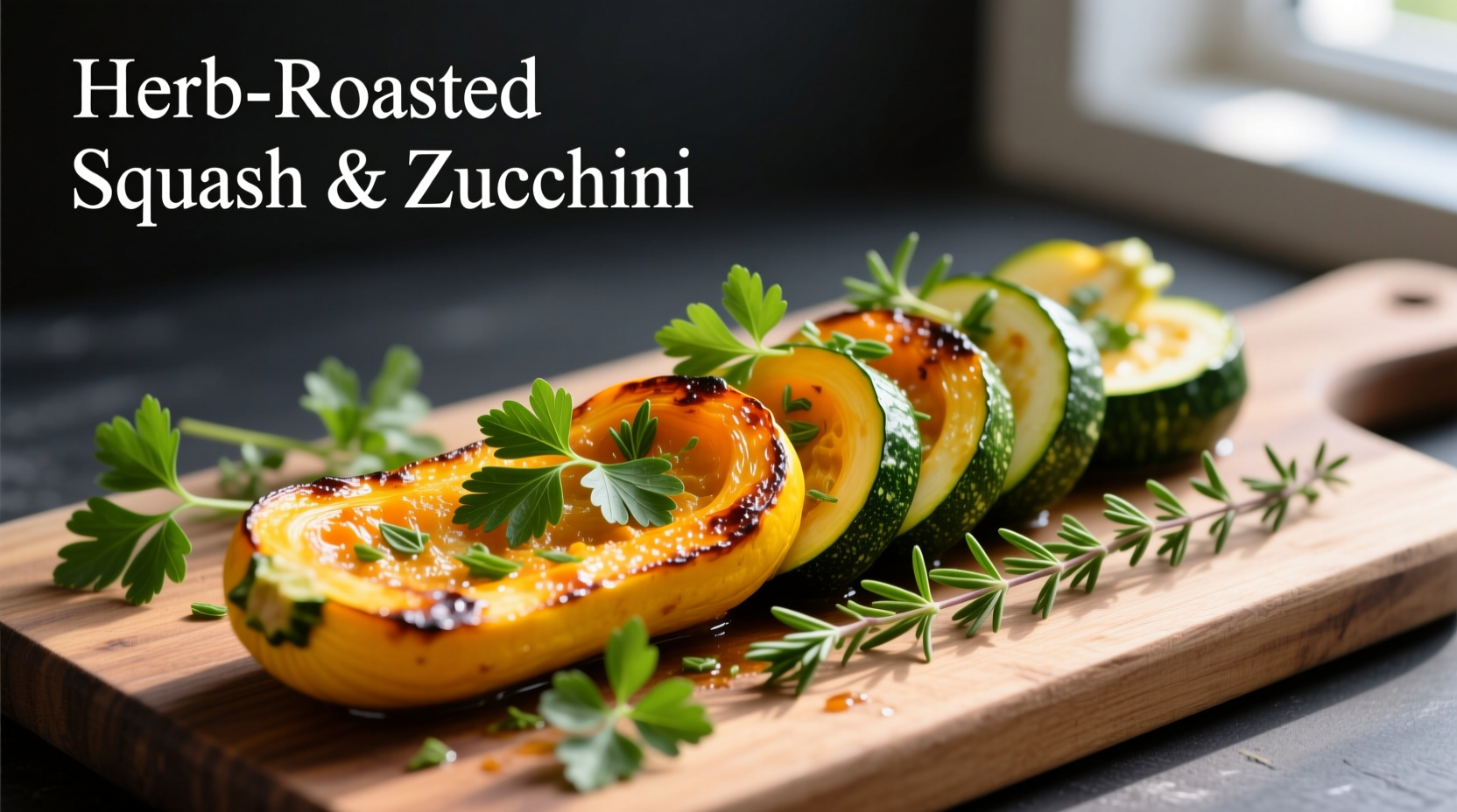 Perfectly roasted yellow squash and zucchini with herbs