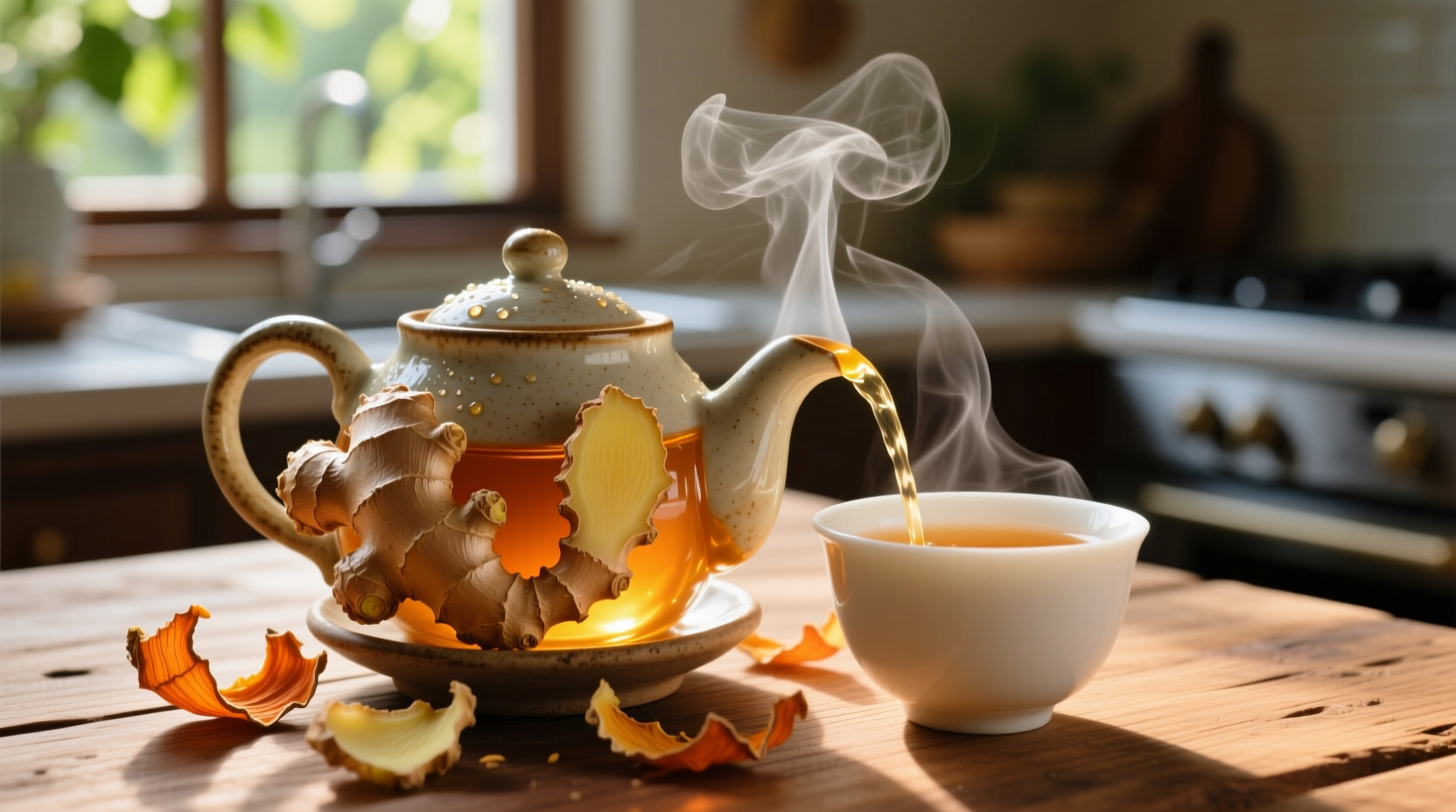 use leftover ginger peels to make tea