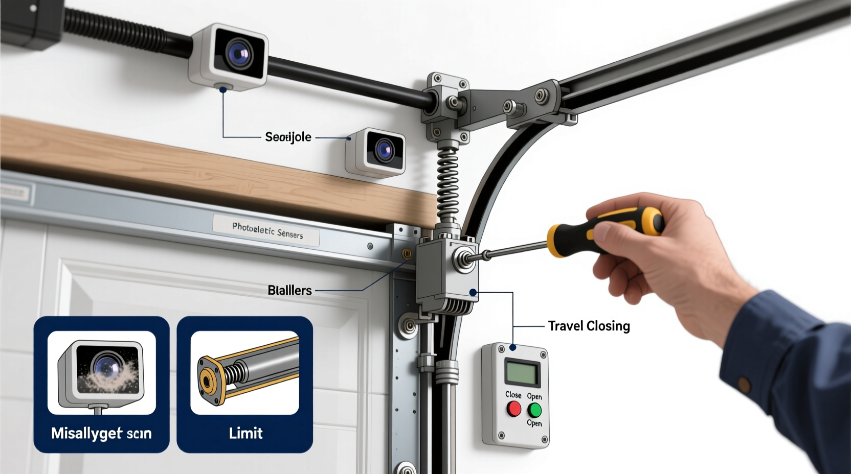 why does my garage door reverse before closing and how to adjust it