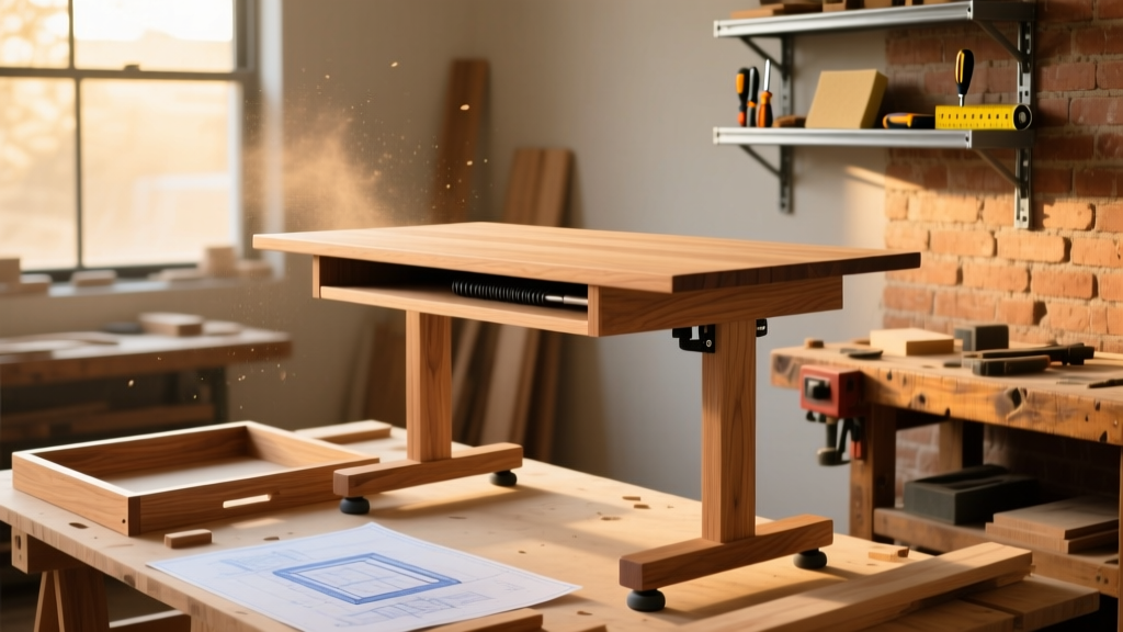 DIY Study Desk: Solid Wood, Adjustable Height