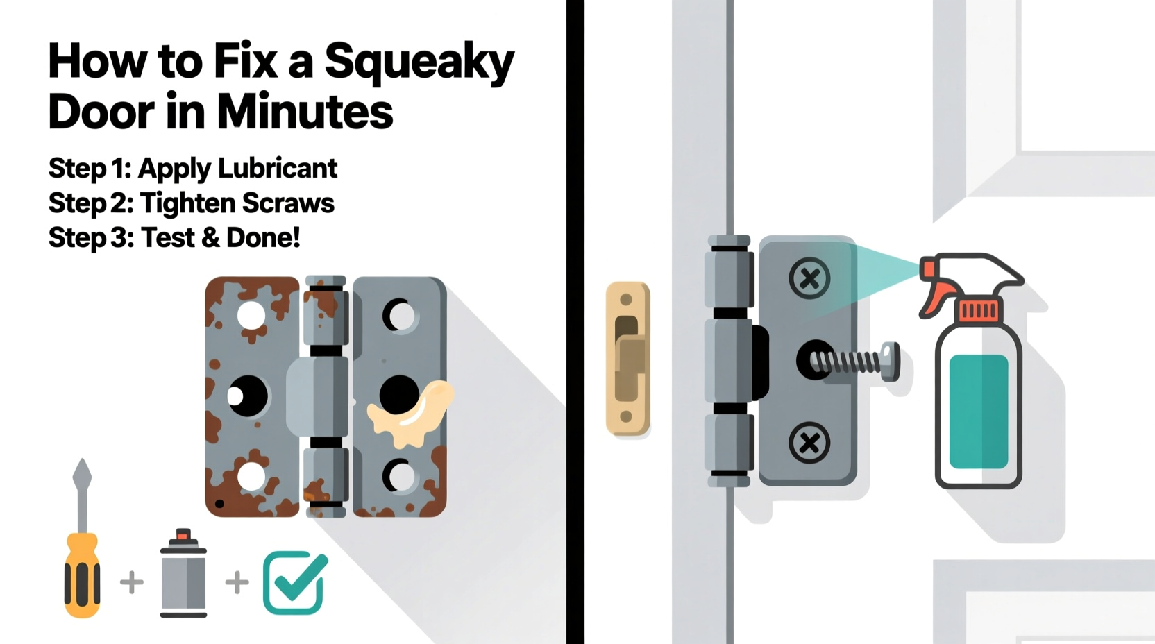 why does my door squeak every time i open it fix in minutes