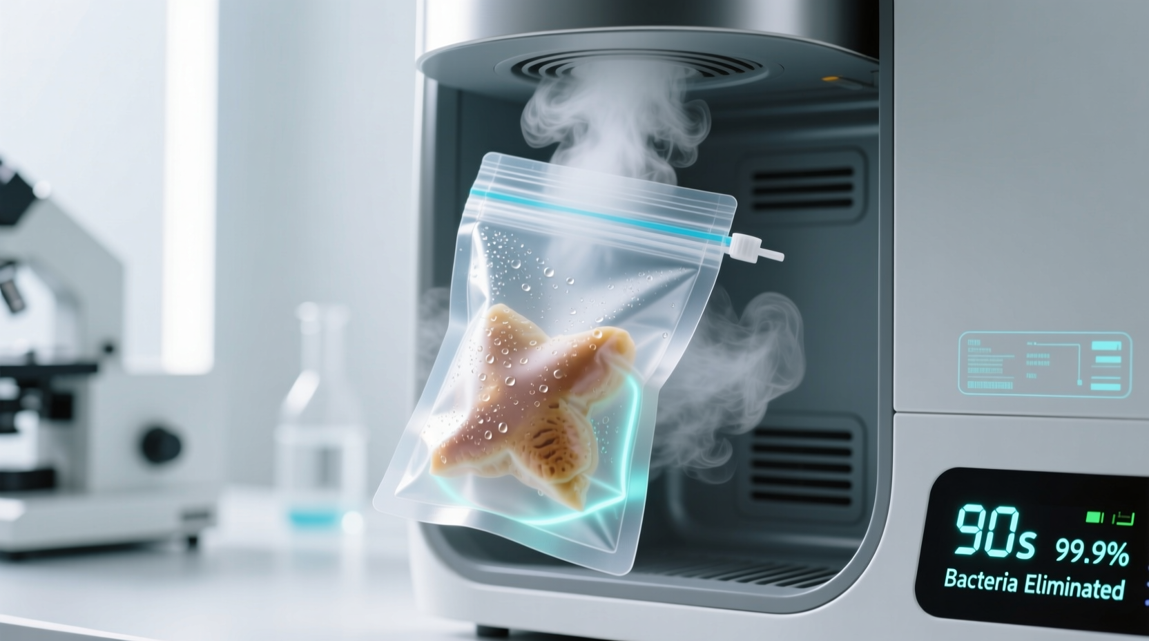 steam sanitize snack pouches with a kettle