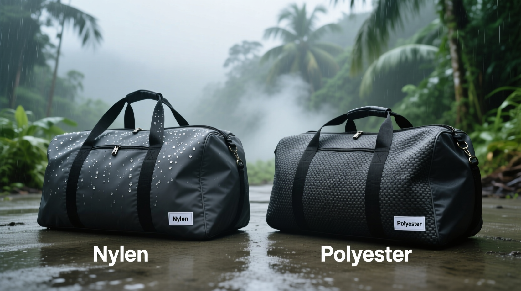 nylon vs polyester duffel bag which one resists mold better in humid climates