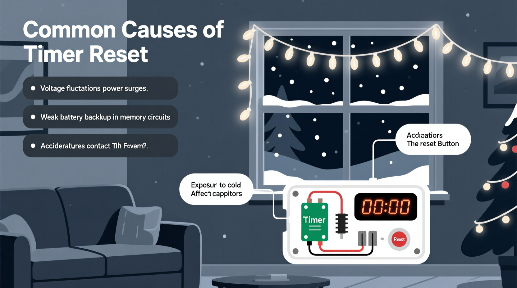 why do timer functions on christmas lights sometimes reset randomly