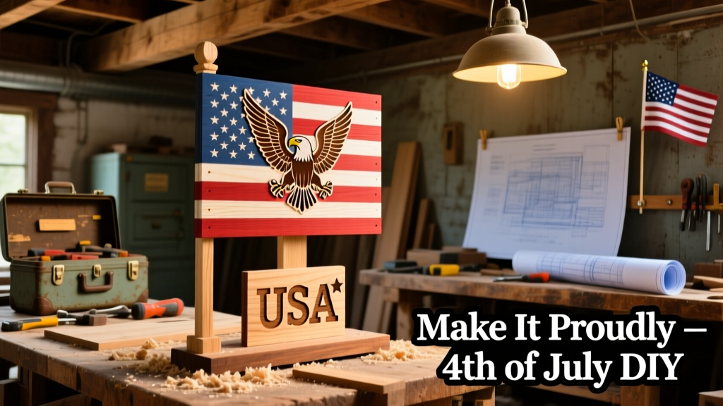 DIY Fourth of July Display: Patriotic Wood Flag Stand