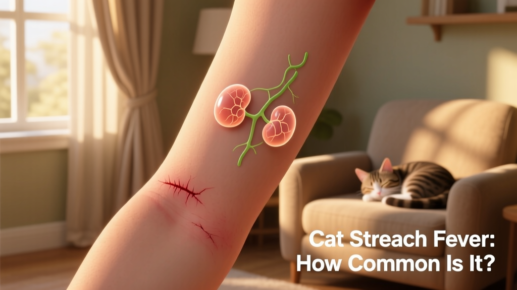 Illustration showing common symptom locations: a scratch on the forearm with nearby swollen lymph nodes in the armpit