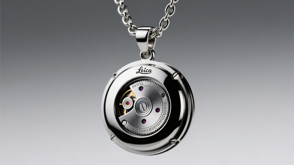 Close-up macro shot of a 316L stainless steel cassette-deck pendant with black rhodium plating hanging from a 3.5mm curb chain
