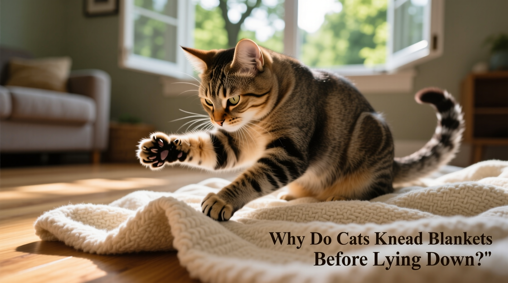 why do cats knead blankets before lying down behavior explained