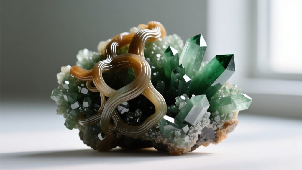 Macro view showing the fibrous interlocking structure of nephrite versus the granular crystalline structure of jadeite gemstones