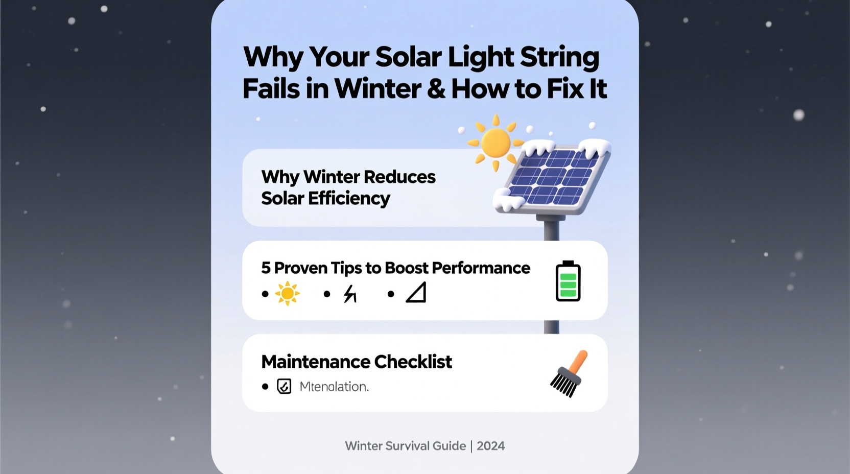 why does my solar light string fail in winter tips to boost performance