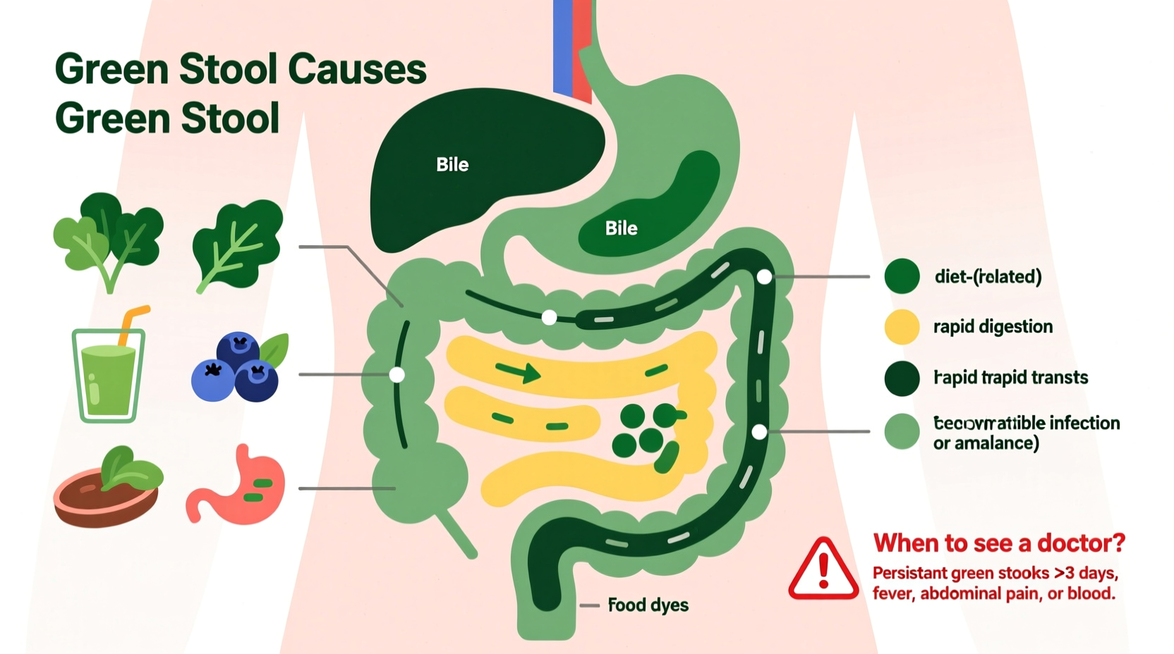 why is my poop green what foods and habits cause color changes and when to be concerned