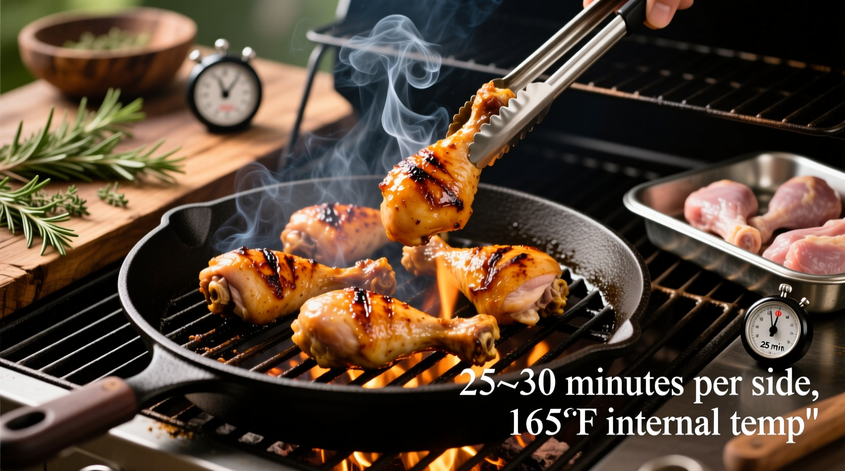 how long to cook chicken drumsticks on grill