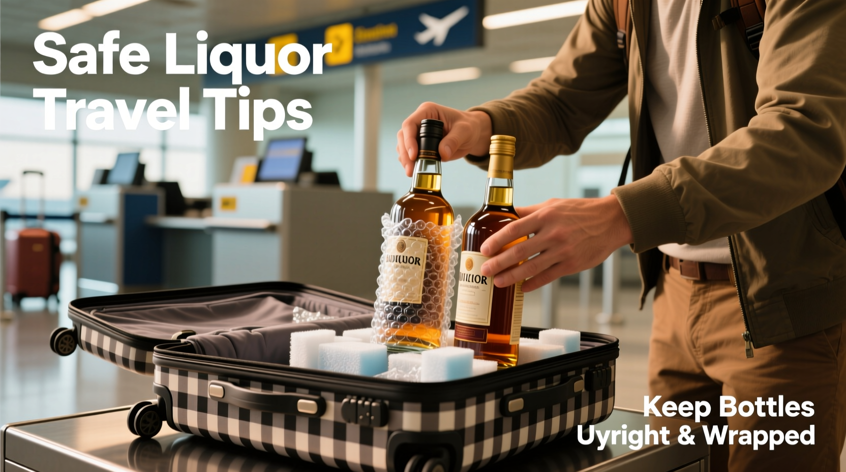 how to travel with glass bottles of liquor safely in checked luggage