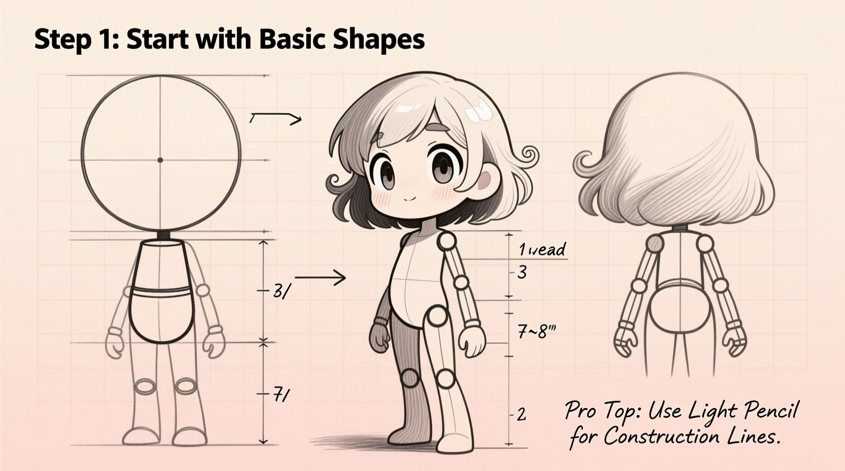 step by step guide to mastering anime character sketching from basic shapes