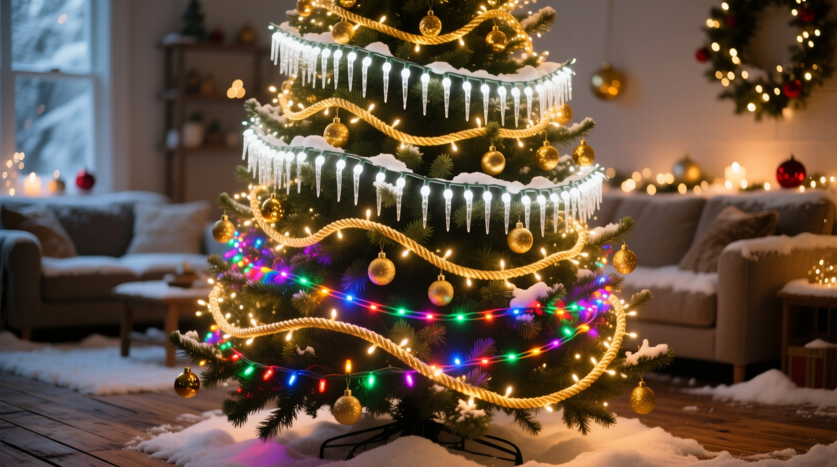 is layering different types of christmas lights on one tree too much