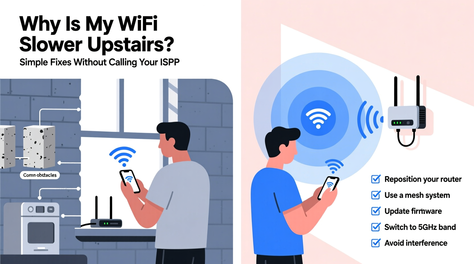 why is my wifi slower upstairs simple fixes without calling your isp
