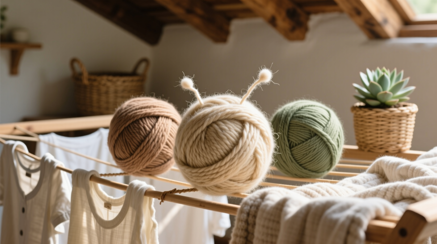 make an all natural dryer ball from yarn