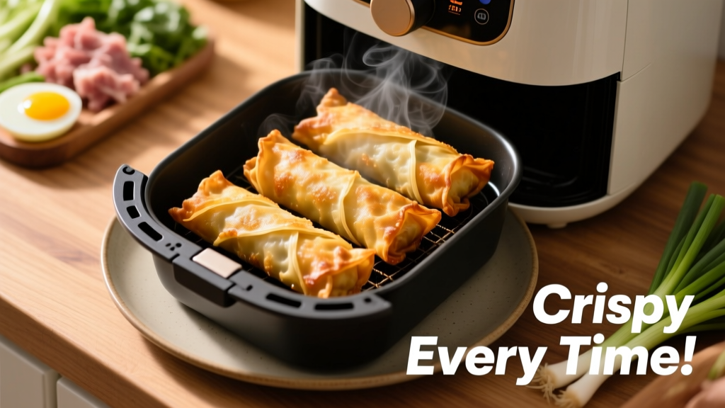 Crispy Frozen Egg Rolls in Air Fryer (No Sogginess!)