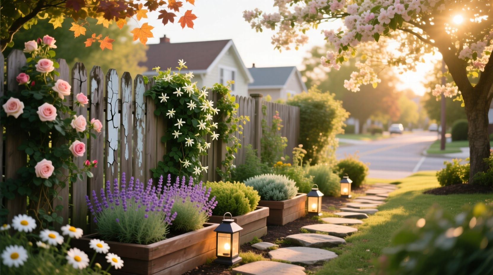 garden along fence ideas