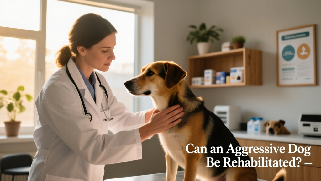 Veterinarian gently examining a dog during a wellness checkup