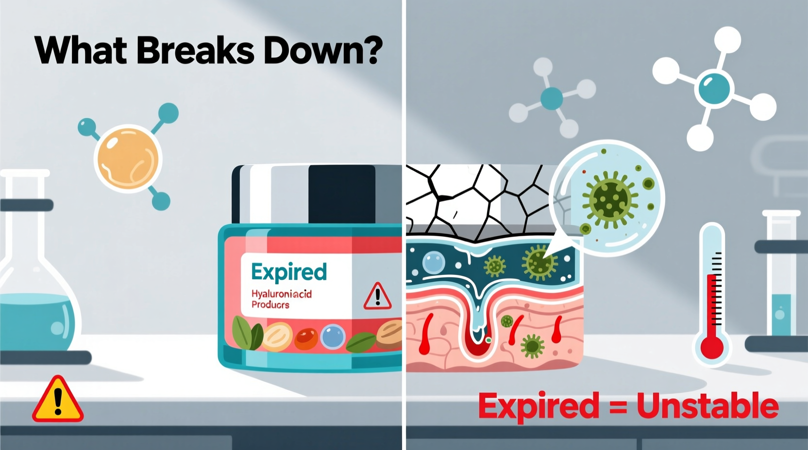 is it safe to use expired skincare products what breaks down
