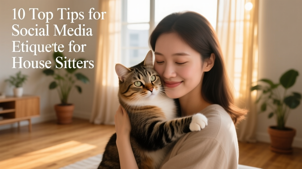 Person gently holding a cat while taking a close-up portrait indoors
