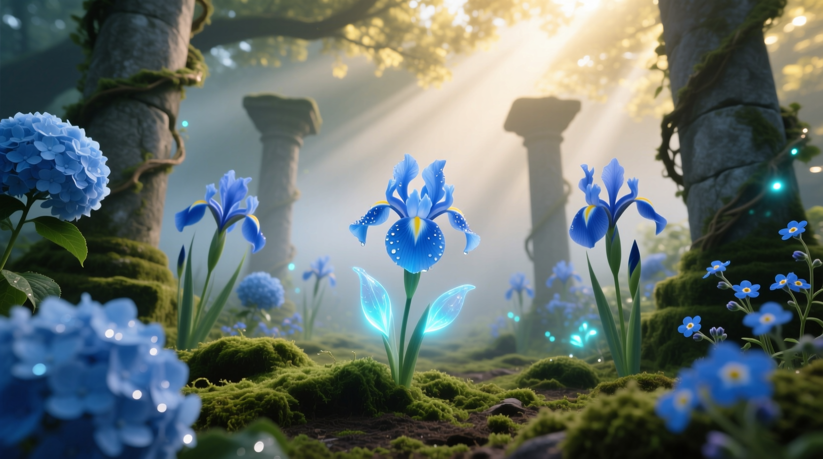 blue flowers