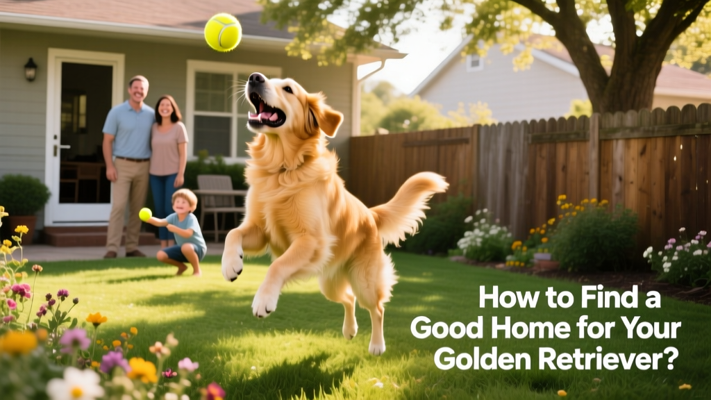 A joyful Golden Retriever playing fetch in a sunny backyard
