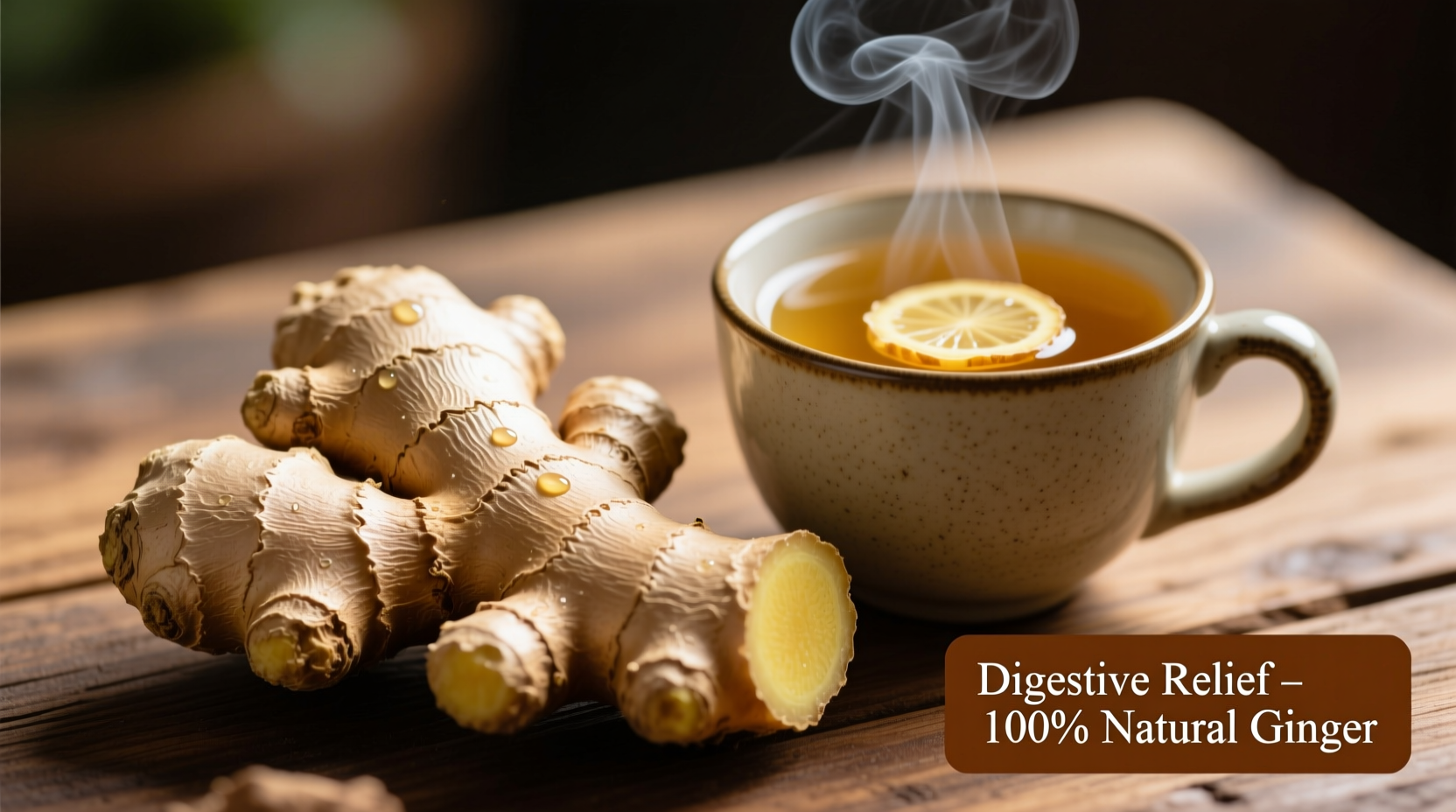 Frischer Ingwerwurzel mit geschnittenen Scheiben für Teezubereitung