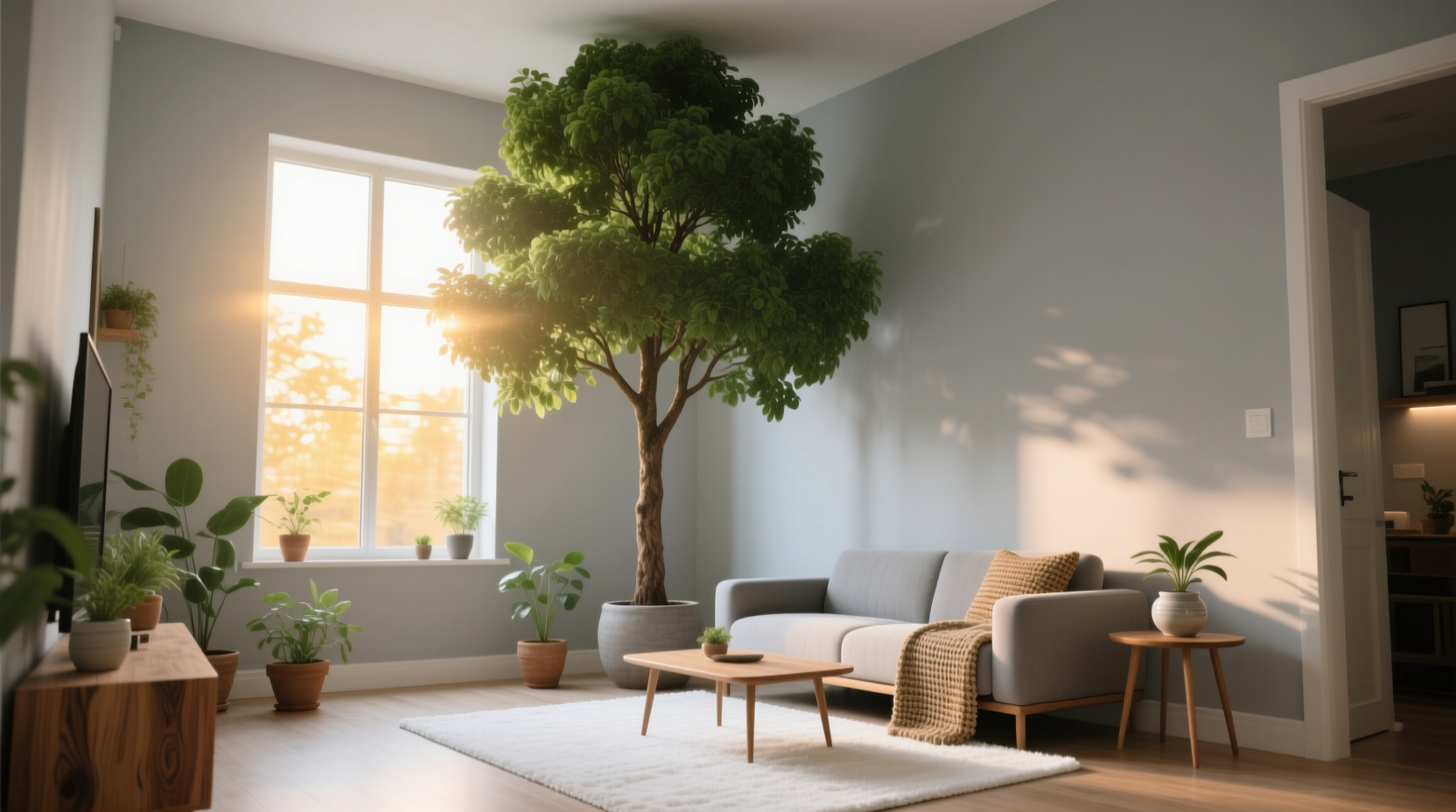 is a 6 foot tree too big for a small apartment living room