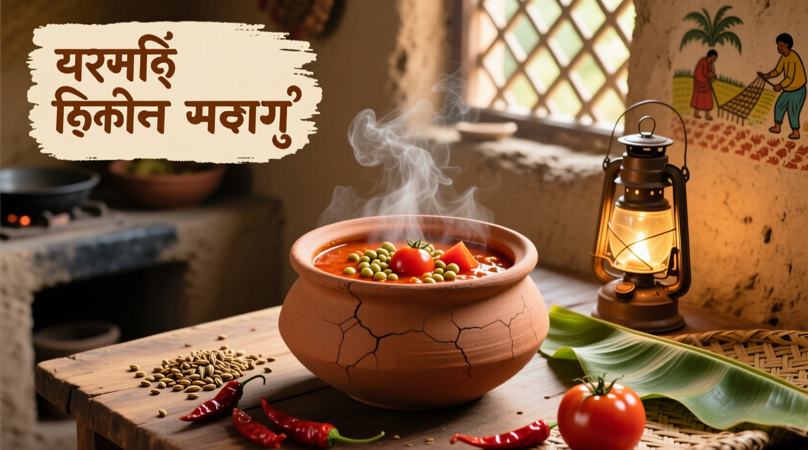 Fresh tomato pappu in traditional clay pot