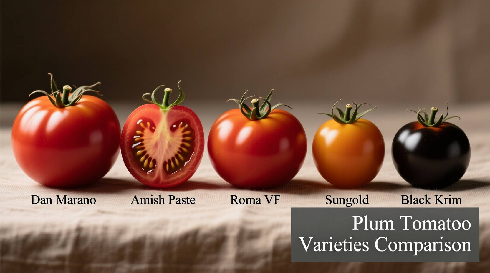 Plum tomato varieties side by side comparison