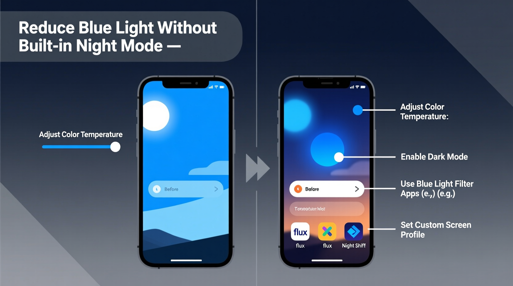 how to reduce blue light on any device without built in night mode
