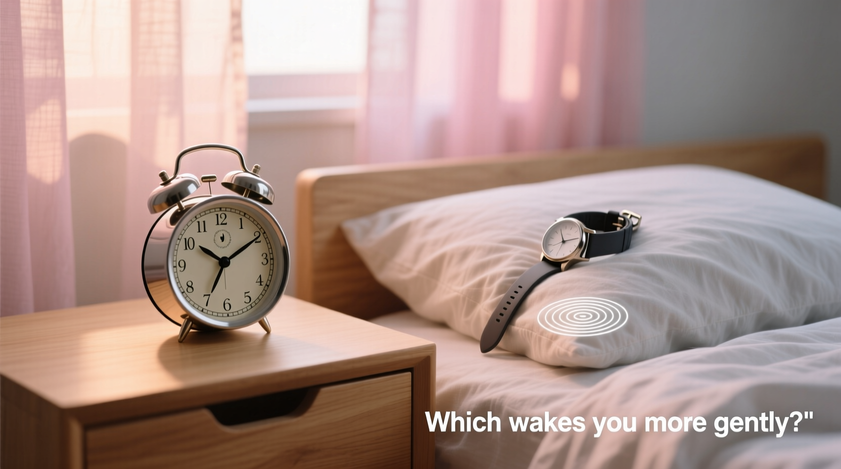 silent alarm clock vs vibrating watch which wakes you more gently