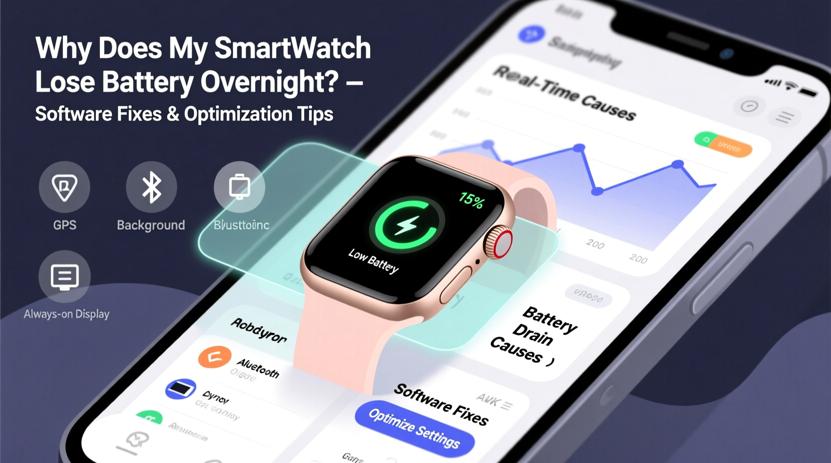 why does my smartwatch lose battery overnight software fixes