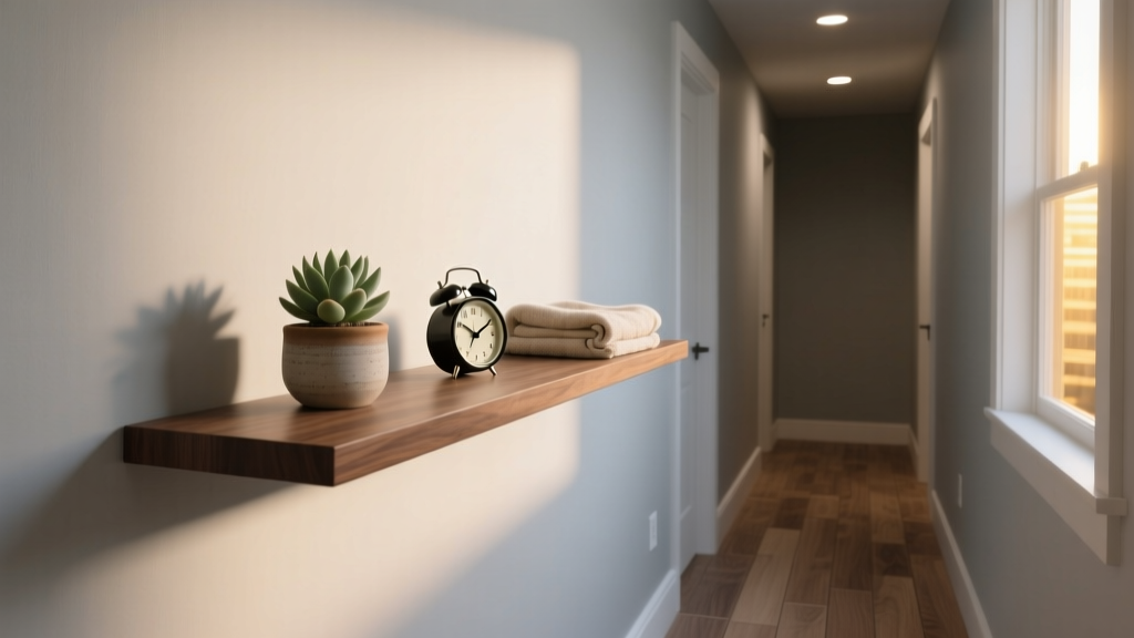 Renter-Friendly Floating Shelves for Hallways