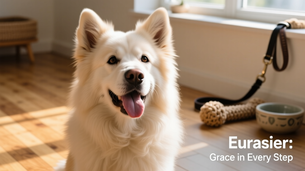 closeup of an eurasier with his tongue out