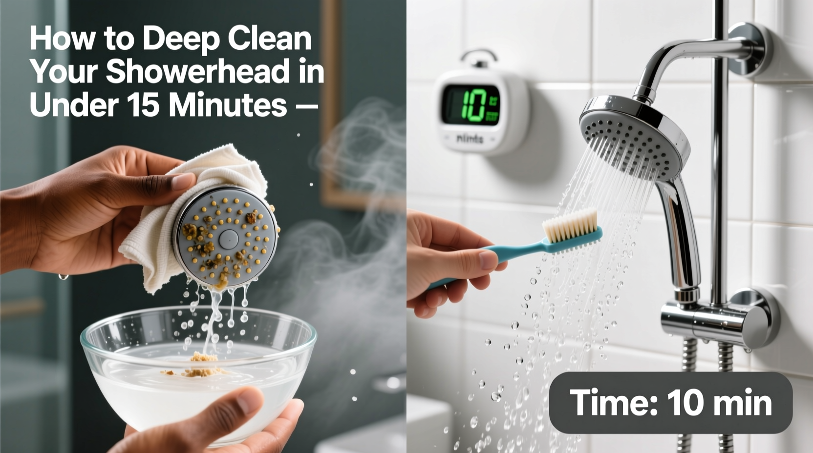 how to deep clean your showerhead in under 15 minutes