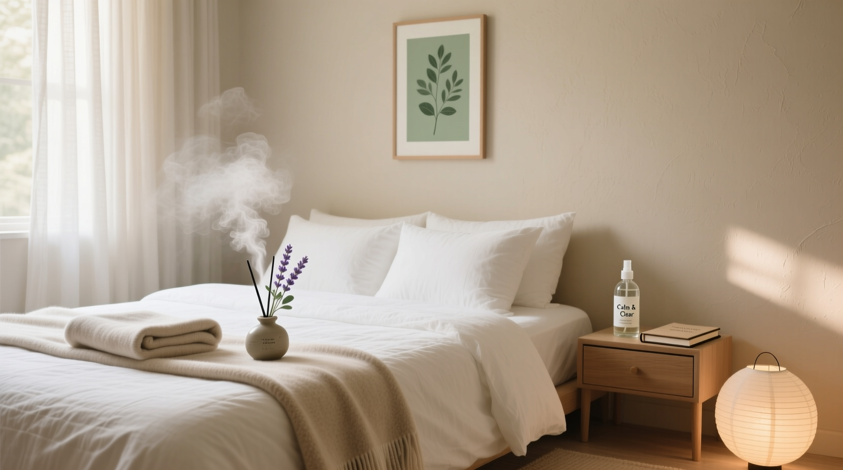 how to make your room smell like a spa using essential oils and linen spray