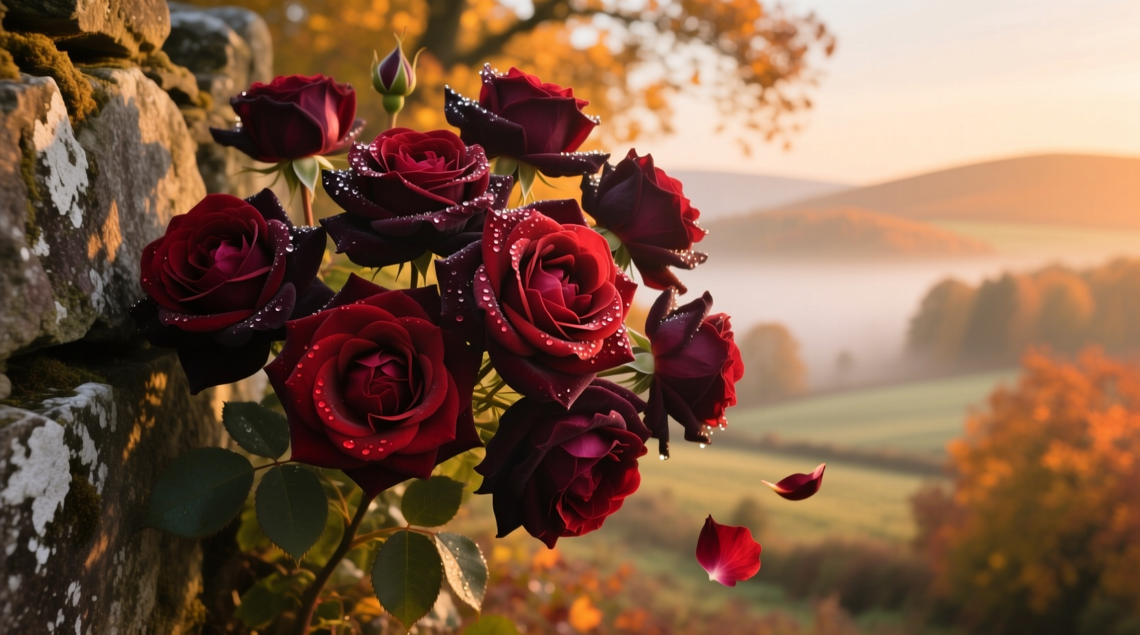 autumn damask roses