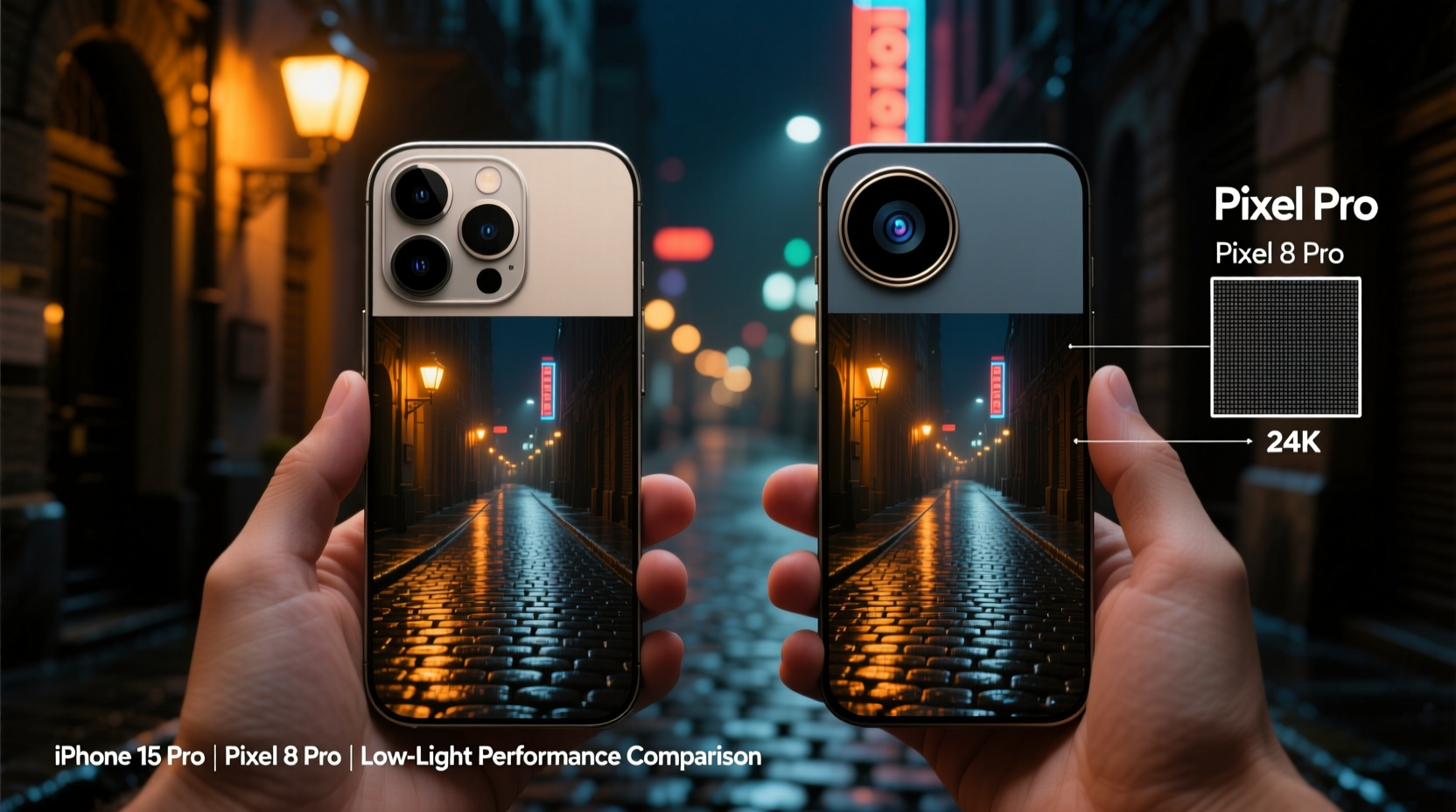 iphone 15 pro vs google pixel 8 pro which camera handles low light better