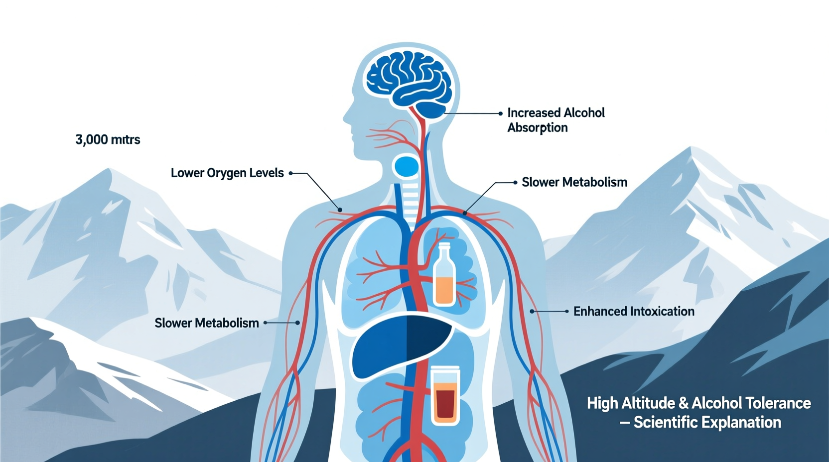 why do high altitudes affect alcohol tolerance