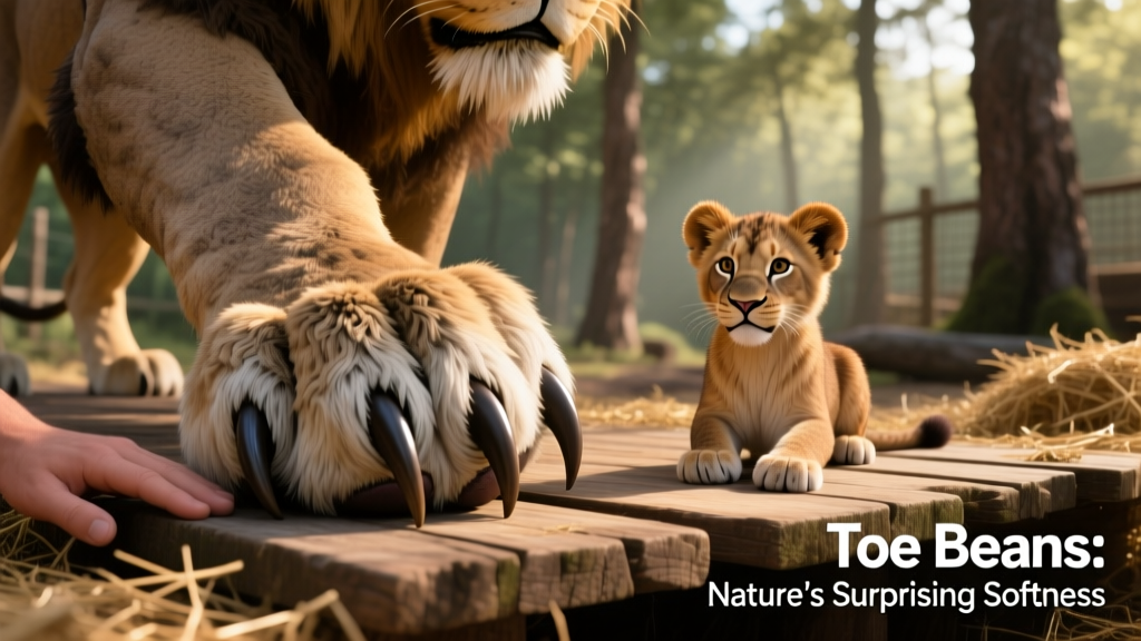 Side-by-side comparison of male and female lion paws, highlighting size difference and pad texture