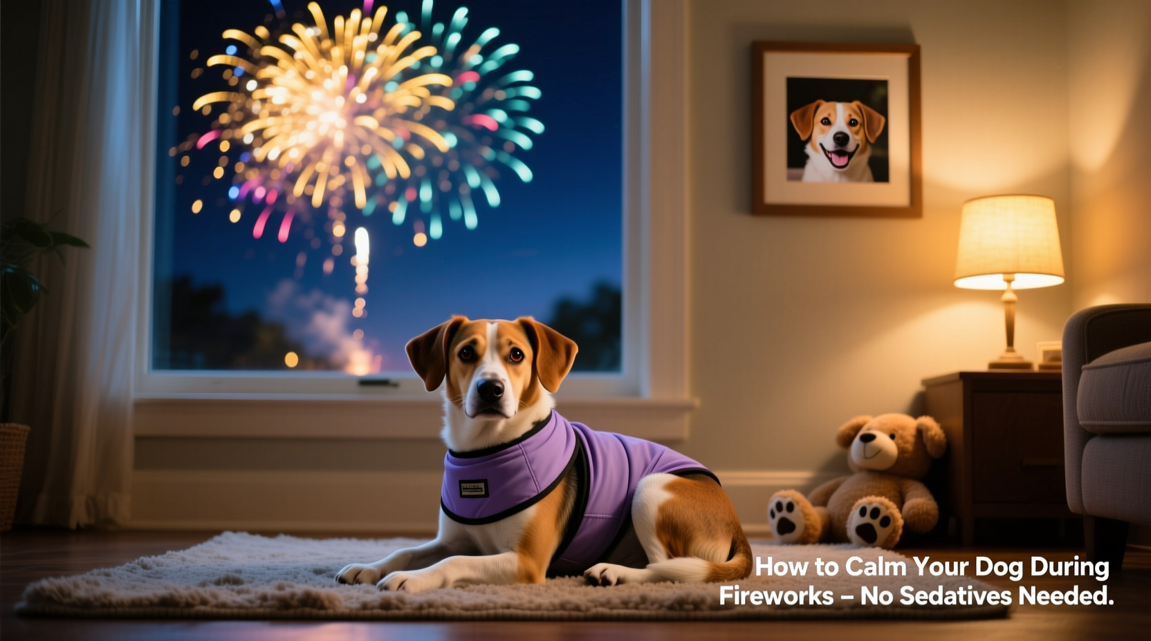 how to make your dog comfortable during fireworks without sedatives