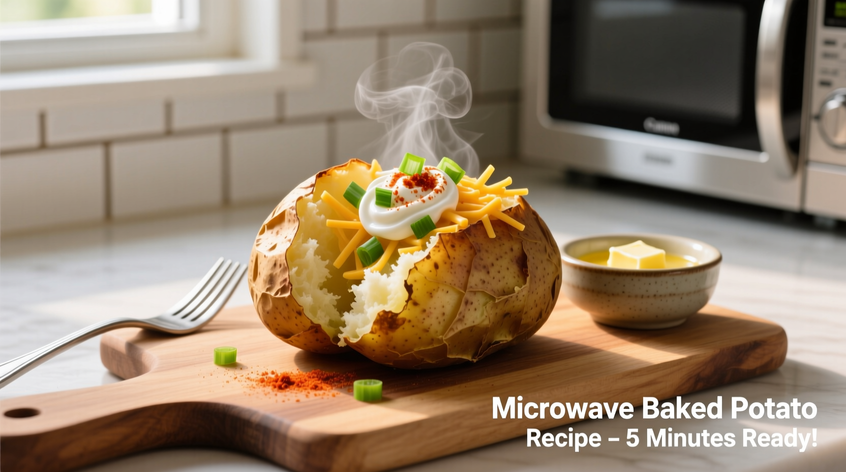 Perfect Microwave Baked Potato in 7 Minutes (No Oven Needed)