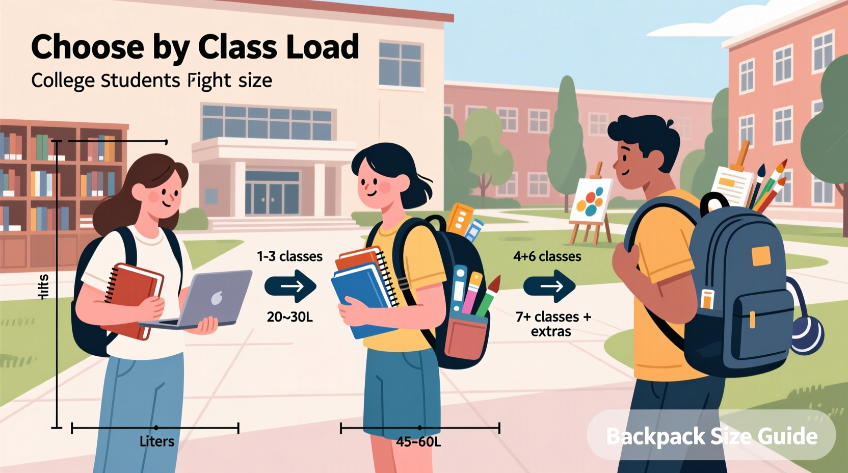 how to choose the right backpack size for college students based on class load