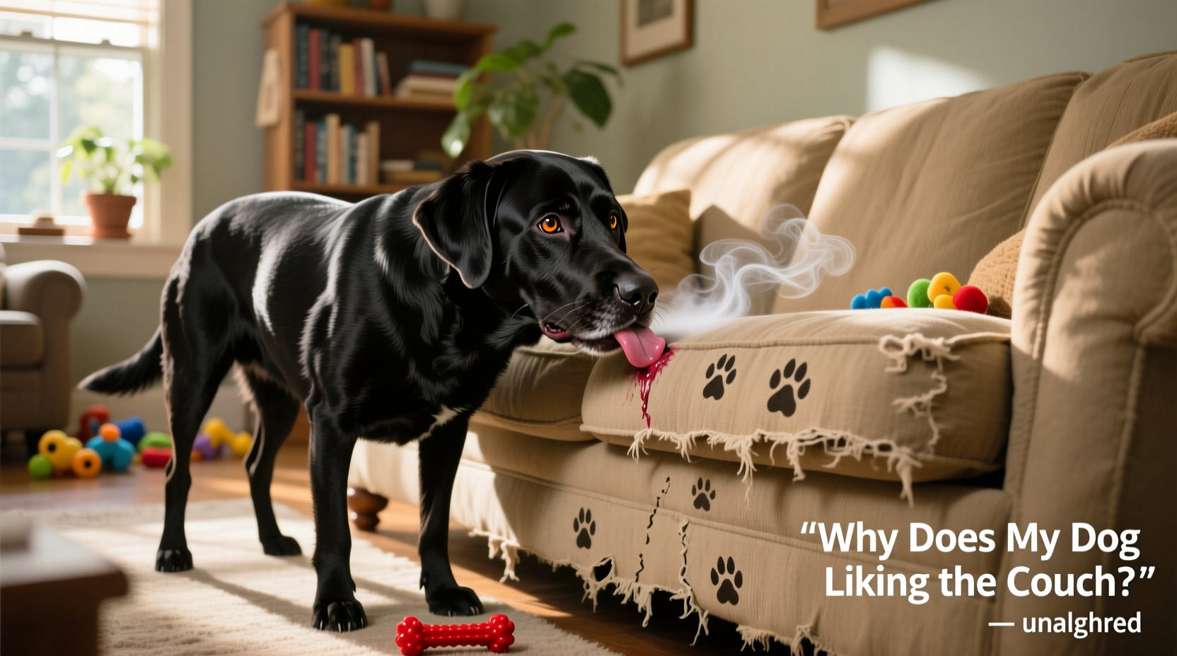 why is my dog obsessed with licking the couch and what it means