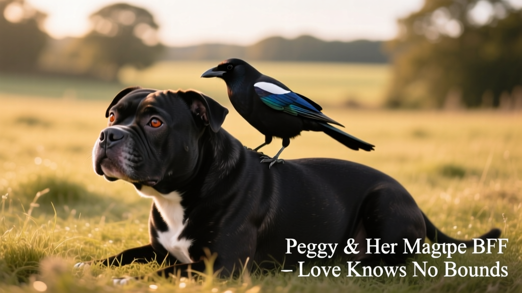 These Videos of Peggy the Staffordshire Bull Terrier and Her Magpie BFF Are Proof That Love Knows No Bounds