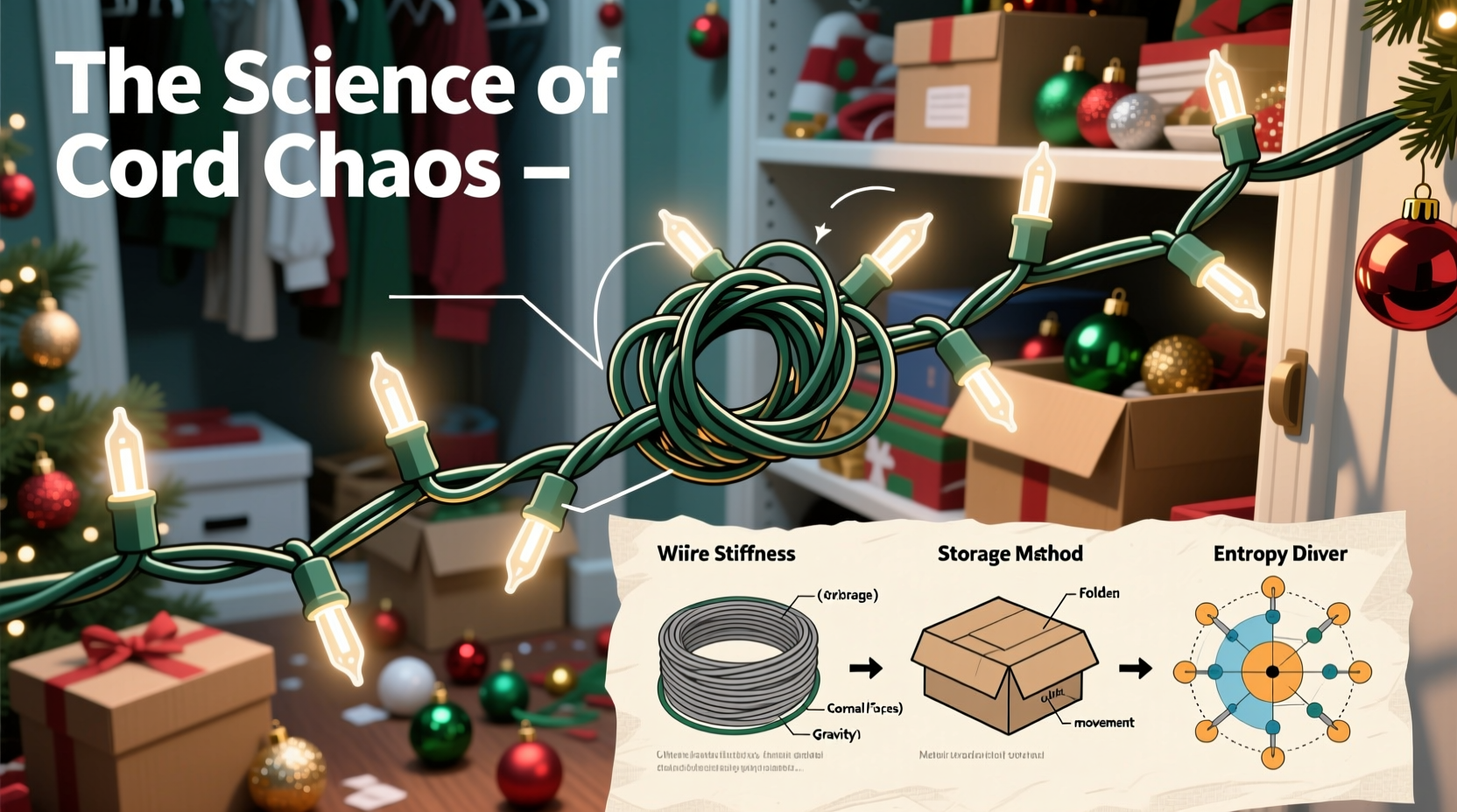 why do christmas lights get tangled every year science of cord chaos